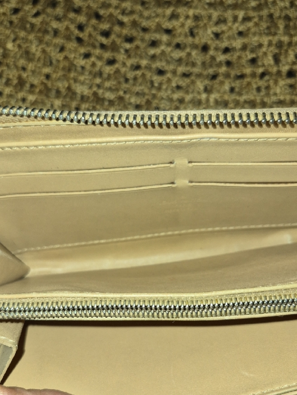 Authentic Vernis Embossed Zip Wallet in Tan - Picture 8 of 10